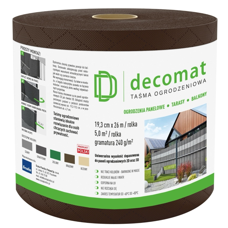 tasma-ogrodzeniowa-decomat-brazowa-193-centymetrow-26-metrow