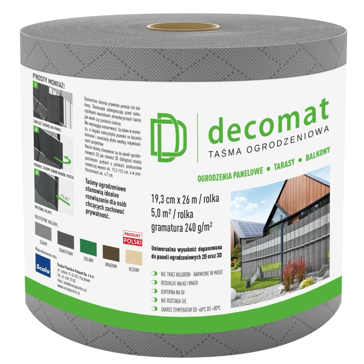 tasma-ogrodzeniowa-decomat-szara-193-centymetrow-26-metrow